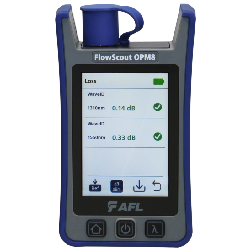 TM-AFL-OPM8-L-BAS AFL OPM8-SP3-BAS AFL FlowScout OPM8 Optisk Effektmeter Basic kit, +10 / -75dBm