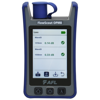 TM-AFL-OPM8-L-BAS AFL OPM8-SP3-BAS AFL FlowScout OPM8 Optisk Effektmeter Basic kit, +10 / -75dBm