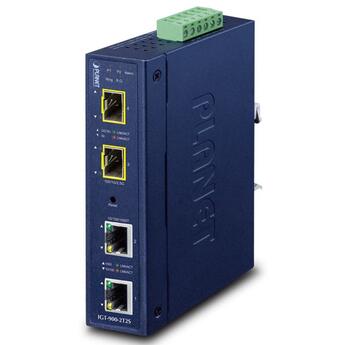 MC-PLANET-IGT-900-22 PLANET IGT-900-2T2S IGT-900-2T2S DC GigE Media Converter 2xSFP &amp; 2xRJ45, 12-48V DC, ind., managed