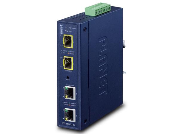 IGT-900-2T2S DC GigE Media Converter 2xSFP & 2xRJ45, 12-48V DC, ind., managed 