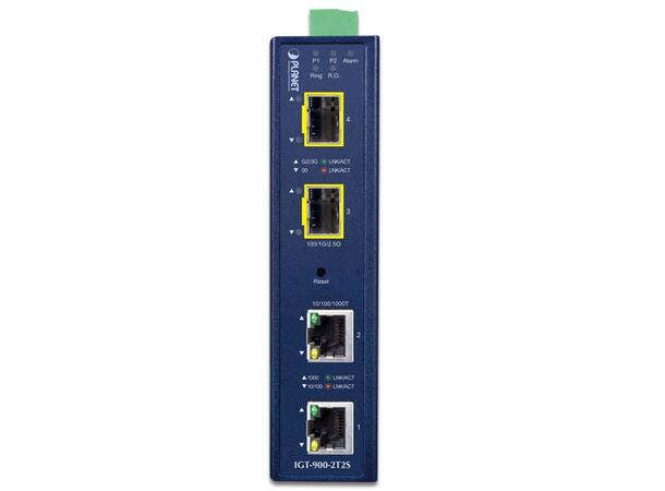 IGT-900-2T2S DC GigE Media Converter 2xSFP & 2xRJ45, 12-48V DC, ind., managed 