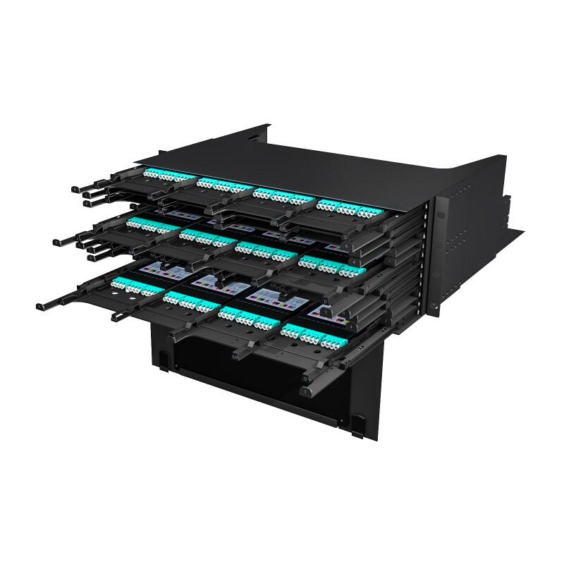 MPB6-P-4U Fiberworks AS  Panel 4U 19&quot; for 48x MPB6 B90 Moduler MPB6 patch panel. Sliding m/d&#248;r