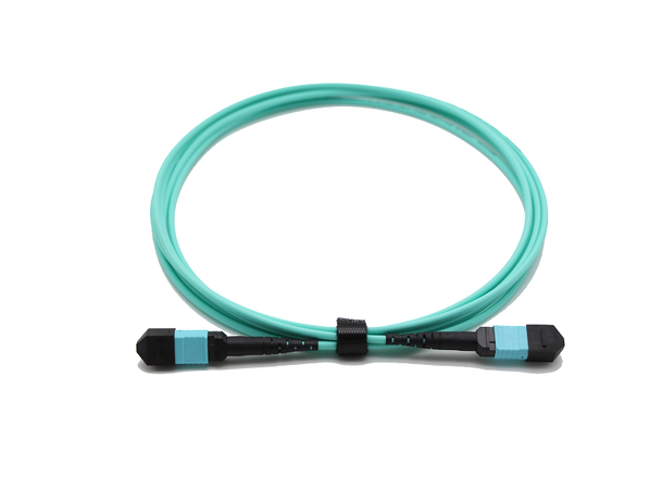 Patch MM MPO/PC8 Hunn-Hunn pol B, xx m 50/OM3 BIF, BASE-8, ø3mm Aqua, Elite 