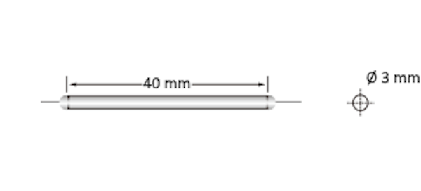 F-1x2SPLIT-50ABC-O9L Fiberworks AS  FBT Coupler 50/50% All Band 40x3 mm cyl. G.657.A1, 900 &#181;m fibers, 0.5 m, LC/UPC