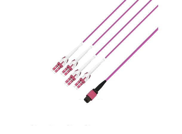 Fout SM MPO/APC12(m)-8xLC/UPC pol B 1.5m 9/OS2 G.657.A1, Base-8, Gul, Elite 