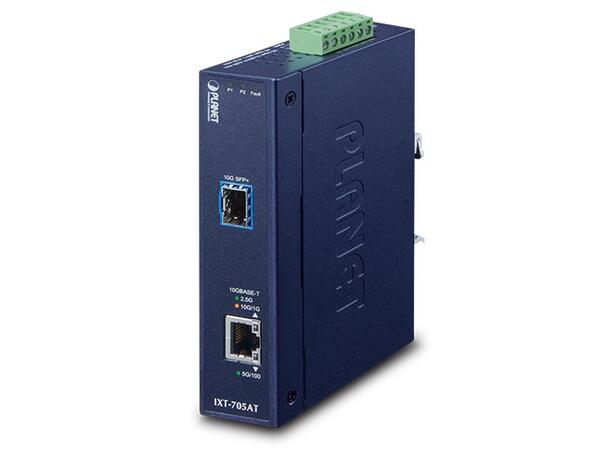 IXT-705AT Ind 10 Gigabit Media Converter SFP+ Port, 10G/5G/2.5G/1G/100M  RJ45 