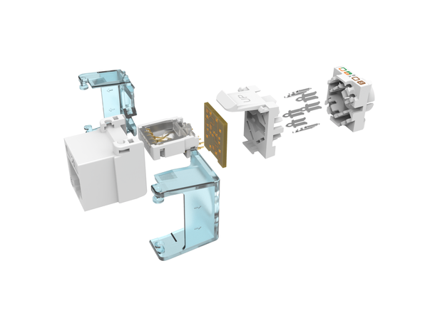Keystone Jack RJ45 UTP Cat.6A/Class EA Unshielded 180°, toolless with shutter 