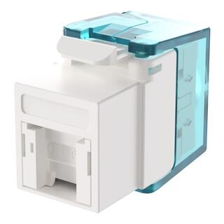 Keystone Jack RJ45 UTP Cat.6A/Klasse EA Uskjermet 180°, verktøyfri med lukker