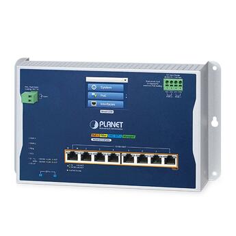 PLN-WGS-4215-8P2XV PLANET WGS-4215-8P2XV PLANET L2+ 8x GE RJ45 802.3at PoE+ 2x 10G SFP+ wall-mount Ind. Switch w/LCD