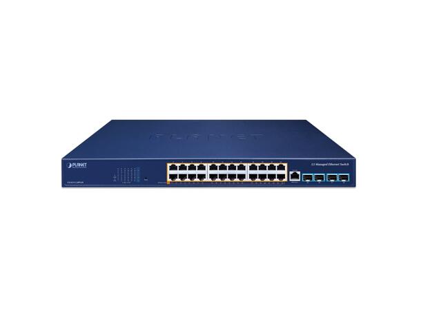 PLANET L3 24x RJ45 PoE+, 4x 10G SFP+ Managed Switch, 720W PoE Power 
