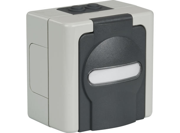 Veggkontakt IP44 påvegg 2x Keystone UTP/STP, ekskl. keystone moduler 