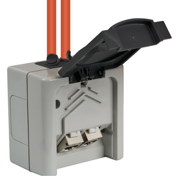 CU-VU-IP44-2KS Fiberworks AS ET-25020 Veggkontakt IP44 påvegg 2x Keystone UTP/STP, ekskl. keystone moduler