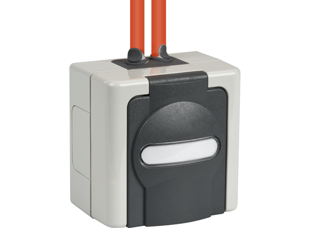 Veggkontakt IP44 påvegg 2x Keystone UTP/STP, ekskl. keystone moduler 