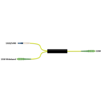 F-WMUX-15WB-34-IY-3 Fiberworks AS  Fiberworks WMUX 1550WB+1310/1490 ABS box Patchcord style, LC/UPC and SC/APC