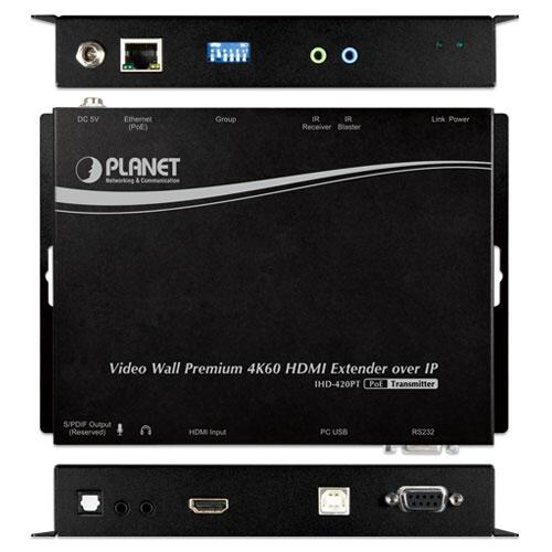 MC-PLANET-IHD-420PT PLANET IHD-420PT HDMI Extender Transmitter over IP w/PoE 4K/60 UHD Digital Signage, PD powered