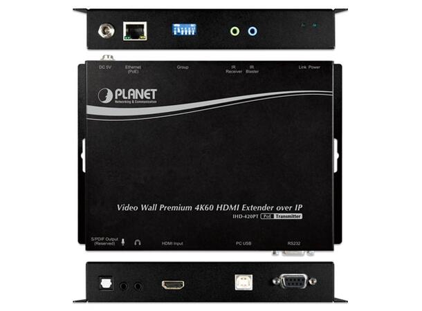 HDMI Extender Transmitter over IP w/PoE 4K/60 UHD Digital Signage, PD powered 
