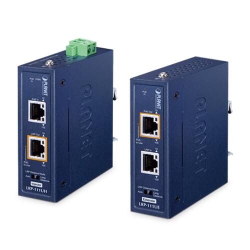 MC-PLANET-LRP-111U-K PLANET LRP-111U-KIT Industrial long reach PoE kit, 10/100M RJ45-RJ45, 12-48V DC, Injector+ Extender