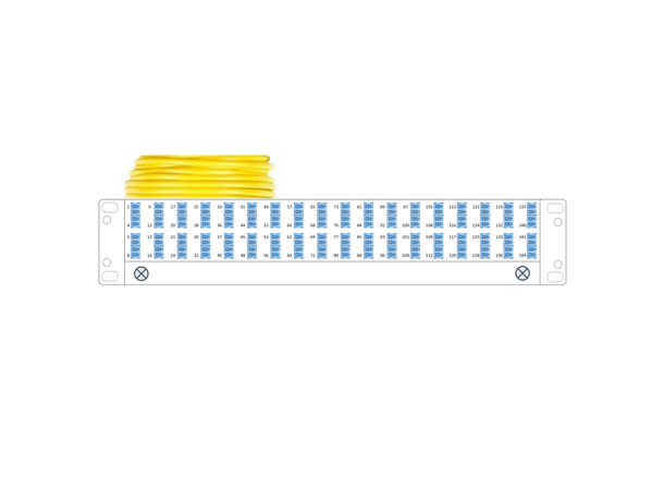 Panel preterm 2U G144 QXAI LCA-LCA 25 m LC/APC i 2U (FP20) panel, LC/APC ende B 