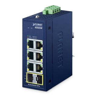 PLANET 6x 10/100/1000T RJ45, 2x 1G SFP PROFINET industrial switch, DIN