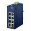 PLANET 6x 10/100/1000T RJ45, 2x 1G SFP PROFINET industrial switch, DIN