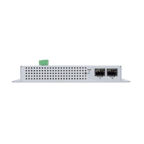 PLN-WGS-5225-8P2SV PLANET WGS-5225-8P2SV PLANET L2+ 8x GE RJ45 802.3at PoE+ 2x 2.G SFP wall-mount Ind. Switch w/LCD