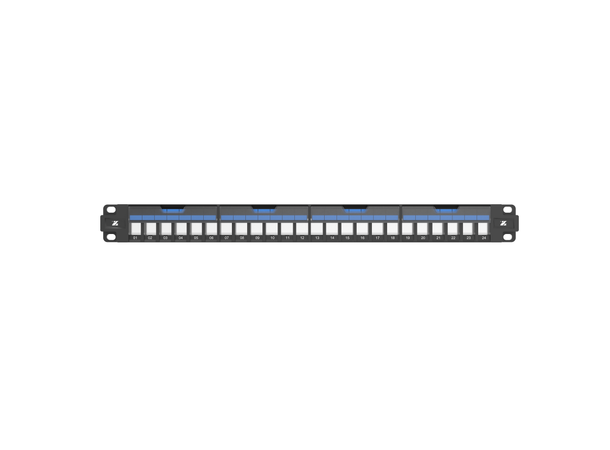 Panel 1U 24 port STP/UTP Keystone Black, empty 