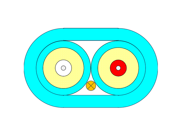 Snor MM DPX Forsterk LC/PC-ST/PC 30 m 50/OM3 BIF 3x5mm Aqua 