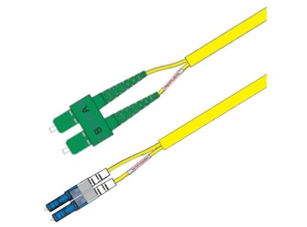 Snor SM DPX Forsterket LC/UPC-SC/APC x m 9/OS2 G.657.A1 3x5mm Gul 