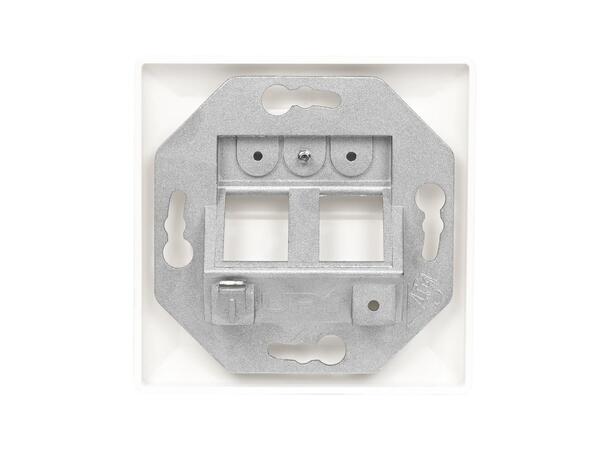 Vegguttak skrå UTP/STP 2xRJ45 Keystone Med lukker, for STP/UTP modul 