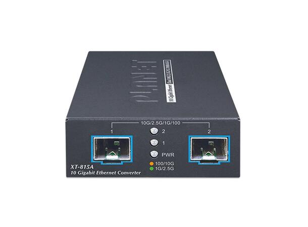 XT-815A 10 Gigabit Media Converter Unmanaged, 2x 10G/2.5G/1G/100M SFP+ 