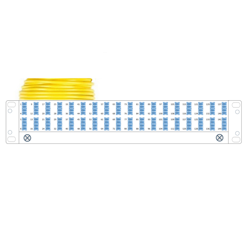 P20-144MS-LCA-LCA-15 Fiberworks AS  Panel preterm 2U G144 QXAI LCA-LCA 15 m LC/APC i 2U (FP20) panel, LC/APC ende B