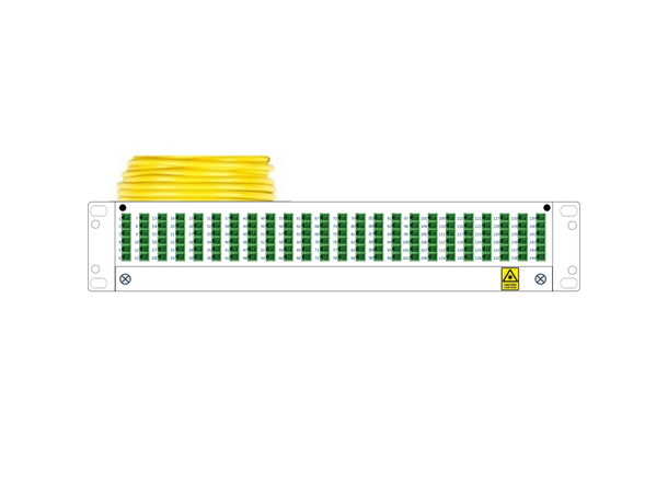Panel preterm 2U G144 QXAI LCA-PIG 33 m LC/APC i 2U panel, åpen ende B 