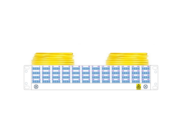 Panel preterm 2U G192 QXAI LCU-PIG xx m LC/UPC i 2U panel, Åpen ende B 