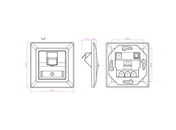 80# German Single Port Faceplate ABS/Zink Alloy 