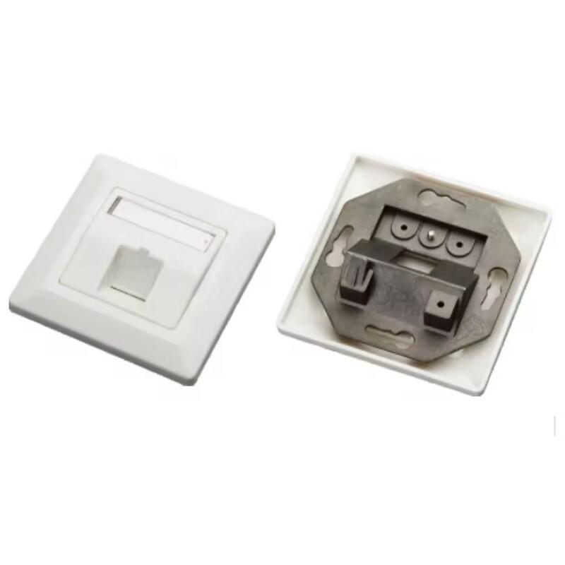 CU-VUV-1KS-UTP/STP Fiberworks AS  80# German Single Port Faceplate ABS/Zink Alloy