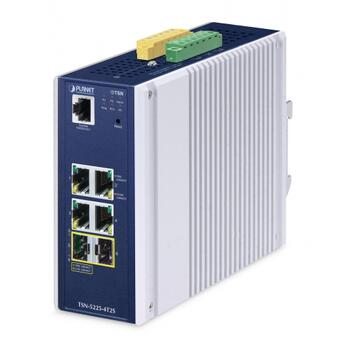 PLN-TSN-5225-4T2S PLANET TSN-5225-4T2S PLANET L2+ 4x GE RJ45, 2x 1G/2.5G SFP 9-48V DC, Managed TSN Ethernet Switch