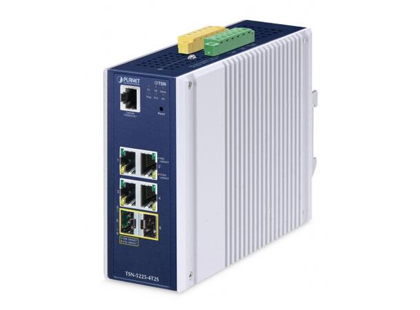 PLANET L2+ 4x GE RJ45, 2x 1G/2.5G SFP 9-48V DC, Managed TSN Ethernet Switch 