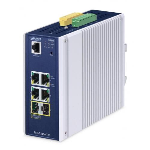 PLN-TSN-5225-4T2S PLANET TSN-5225-4T2S PLANET L2+ 4x GE RJ45, 2x 1G/2.5G SFP 9-48V DC, Managed TSN Ethernet Switch