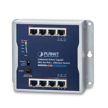 PLN-WGS-818HP PLANET WGS-818HP PLANET L2+ 8x GE RJ45 802.3at PoE+ Wall-mount Industrial Switch