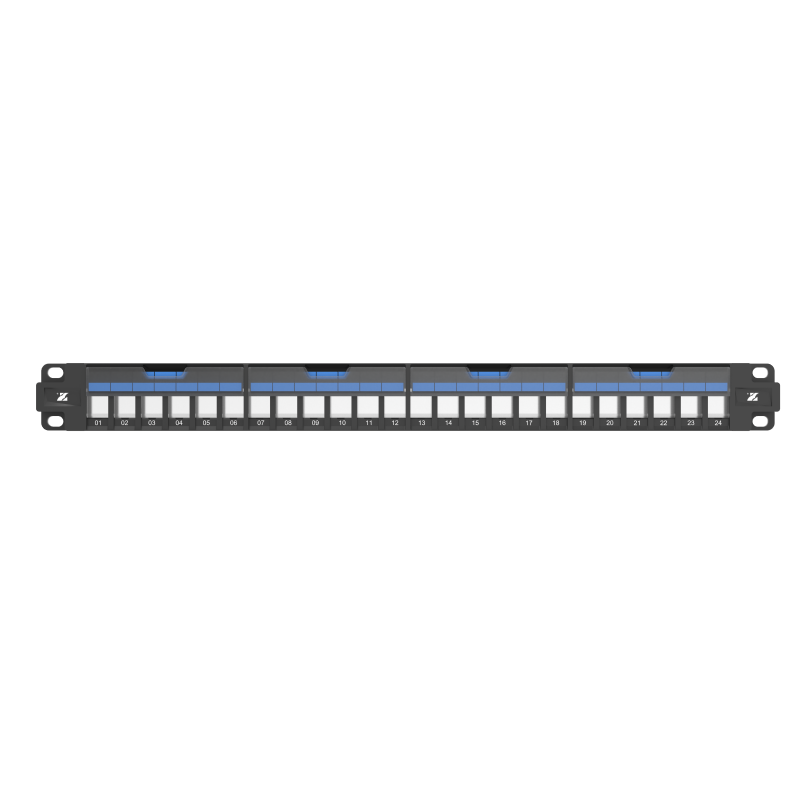 CU-1UKS-UTP-S24 Fiberworks AS  Panel 1U 24 port unshielded for Keystone Black, without Keystone modules