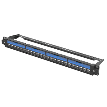 CU-1UKS-UTP-S24 Fiberworks AS  Panel 1U 24 port unshielded for Keystone Black, without Keystone modules