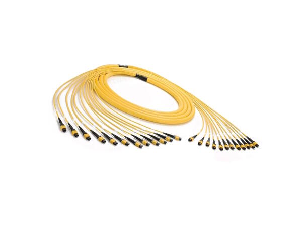 Trunk SM 4xMPO12/APC(f)/(f) Pol B, 165 m 9/OS2 G.657.A1, 4x Base-12, Gul,  Elite 