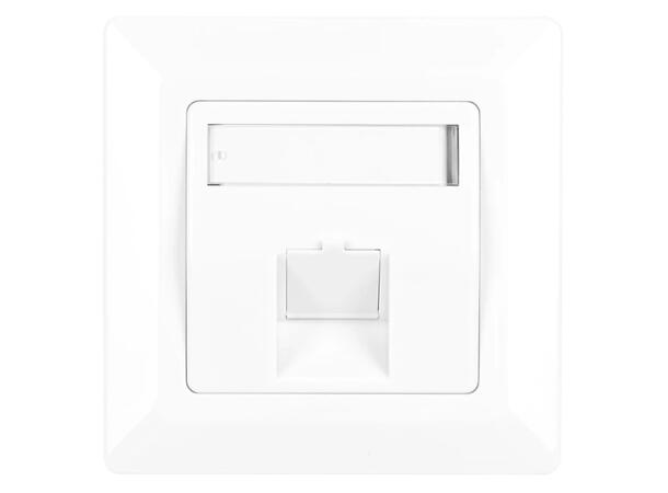 Vegguttak skrå UTP/STP 1xRJ45 Keystone Med lukker, for STP/UTP modul 