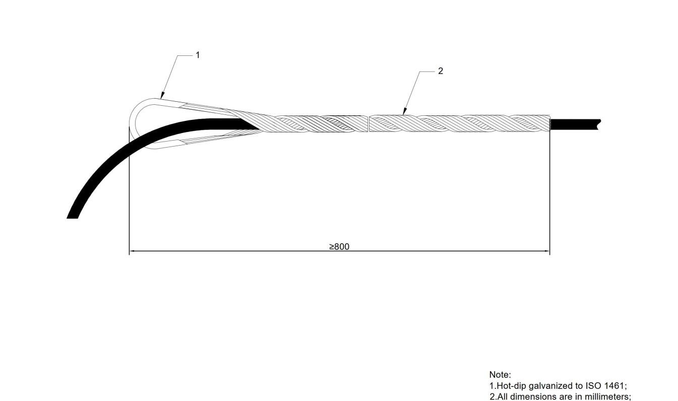 K-ADSS-ENDEFESTE-118 Fiberworks AS  ADSS Endefeste spiral med kause Til ADSS QXAE G24~G96 (&#248;11,35~12,30mm)