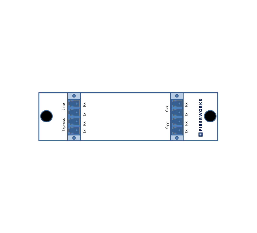 F-DOADM-2DC-L2-xxyy Fiberworks AS  Fiberworks 2 ch. DWDM OADM, LGX2 &quot;drop and continue&quot;, LC