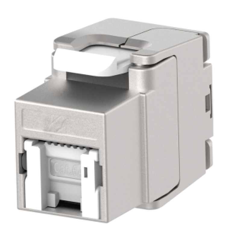 CU-KS-STP-CAT6A-ML Fiberworks AS  Keystone Jack RJ45 STP Cat.6A/Klasse EA Skjermet verkt&#248;yfri med lukker