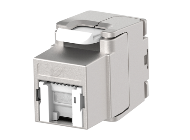 Keystone Jack RJ45 STP Cat.6A/Klasse EA Skjermet verktøyfri med lukker 
