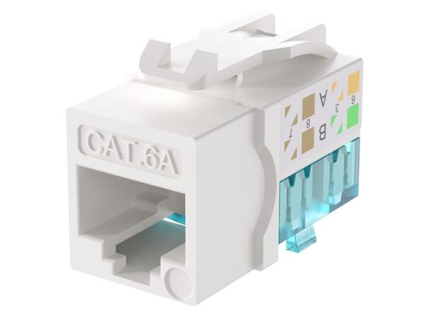 Keystone Jack white toolless 90 Cat.6A Unhielded no shutter 