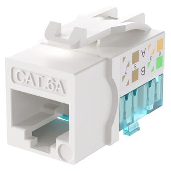 CU-KS-UTP90-CAT6A-UL Fiberworks AS  Keystone Jack white toolless 90° Cat.6A Unhielded no shutter Krone/110