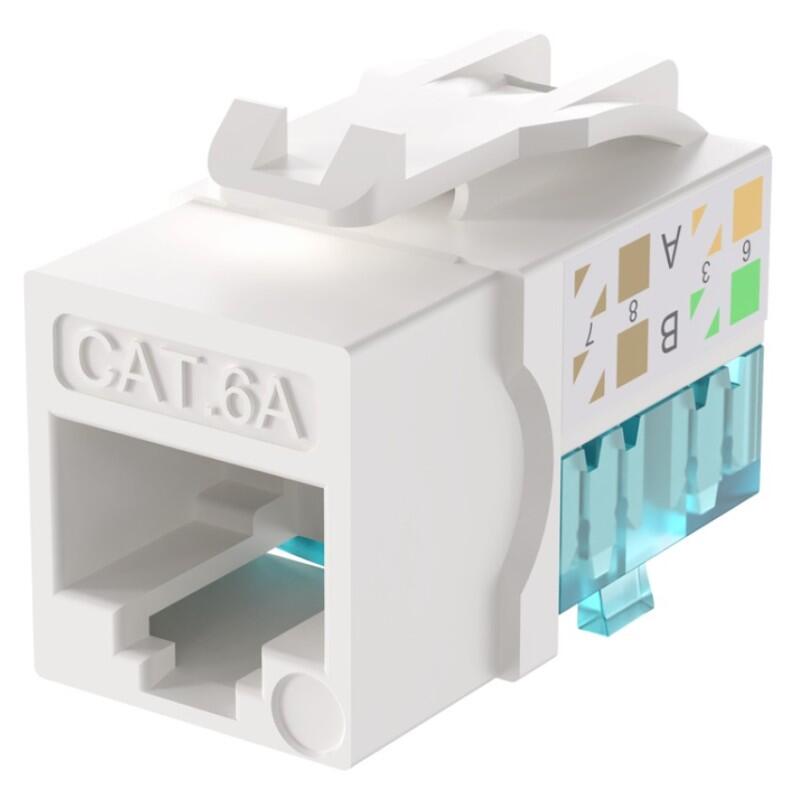 CU-KS-UTP90-CAT6A-UL Fiberworks AS  Keystone Jack white toolless 90° Cat.6A Unhielded no shutter Krone/110
